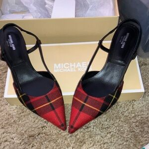 Michael Kors Red Plaid Women's Shoes